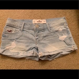 Light Wash Distressed Jean Shorts